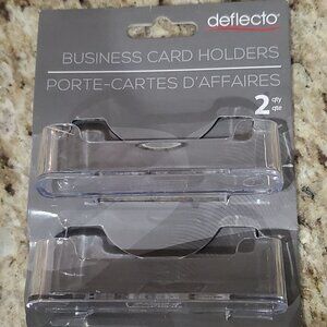 deflecto Horizontal Business Card Holder, Holds 50 Cards, Set of 2